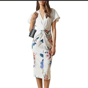 Ted Baker Cream Floral Midi Dress